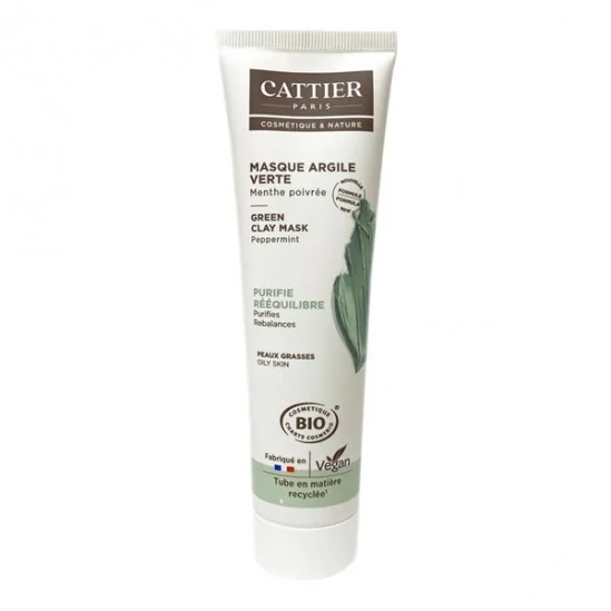 Cattier masque à l'argile verte menthe poivrée 100ml