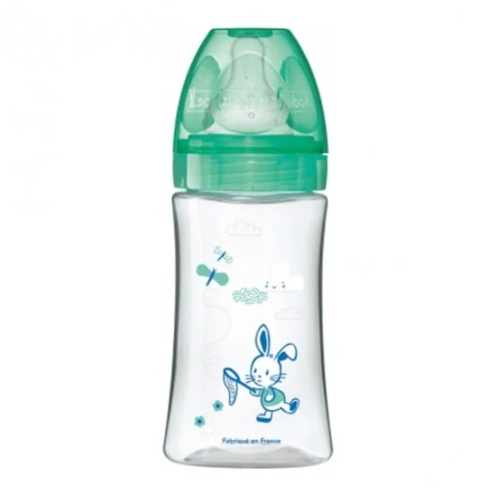 Dodie Initiation+ Biberon tétine 3 vitesses débit 2 vert valentin 270ml