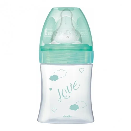 Dodie initiation+ biberon tétine 3vitesses débit 1 vert oiseaux 150ml