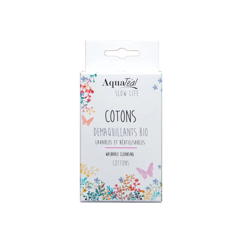 Aquateal cotons bio démaquillants lavables boite de 6