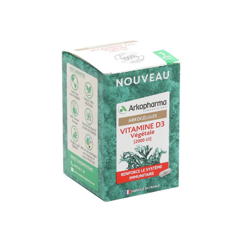 Arkopharma arkogélules vitamine D3 végétale 90 gélules