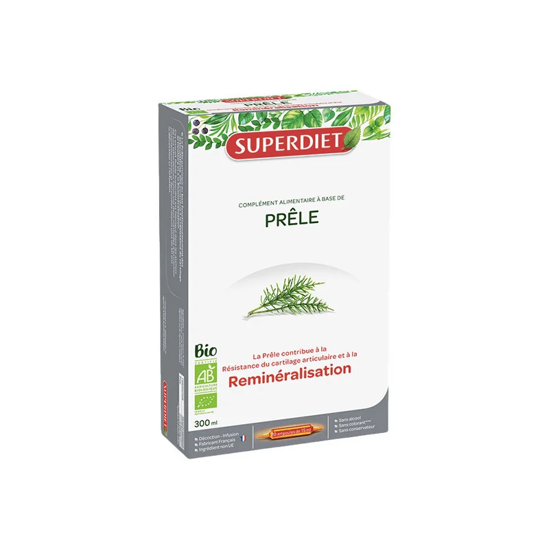 Superdiet prêle bio 20 ampoules de 15ml