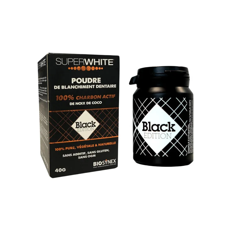 Superwhite black edition poudre au charbon actif pour les dents 40g