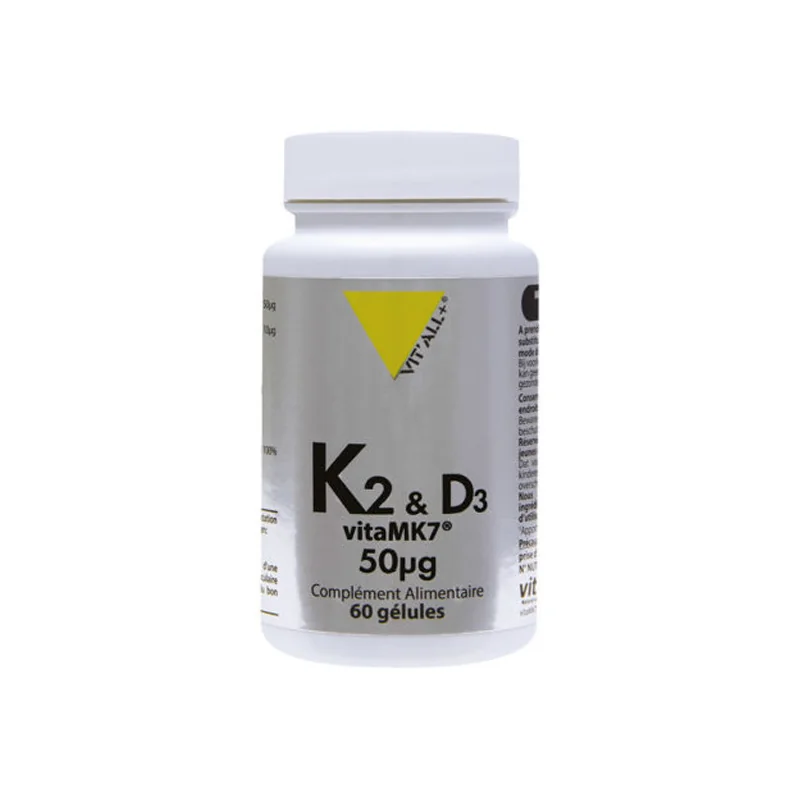 Vitall+ vitamines K2 & D3 vitaMK7 - 60 gélules