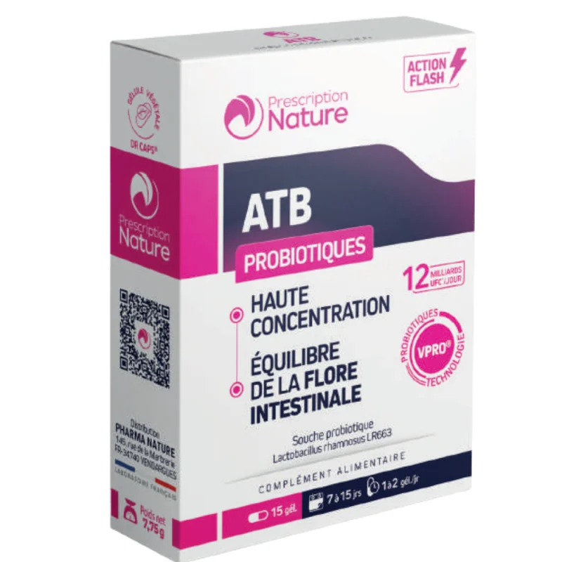 Prescription Nature ATB Probiotiques 15 gélules