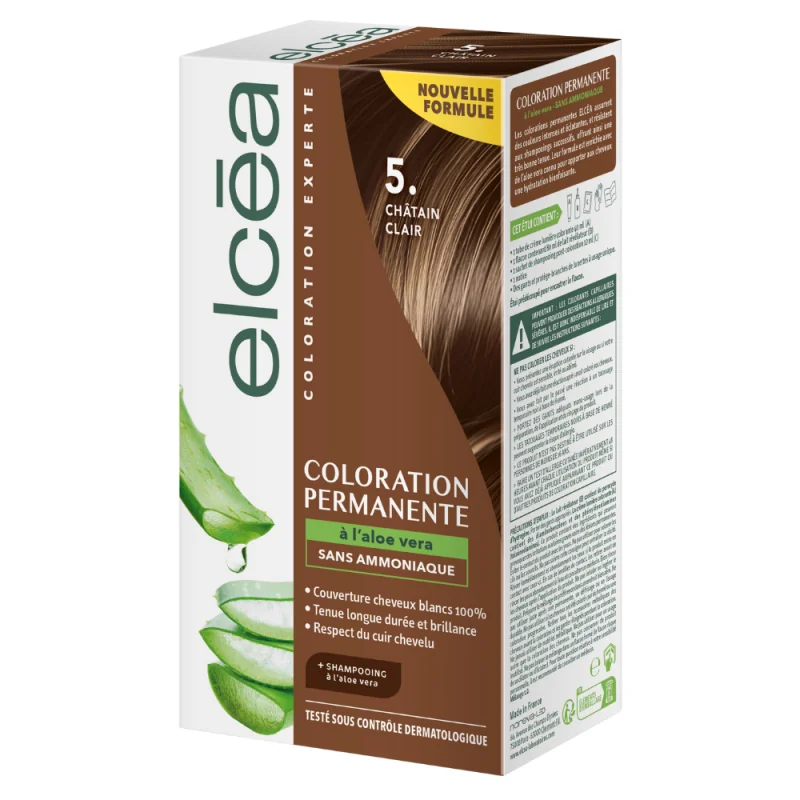 Elcéa coloration experte permanente kit châtain clair doré 5.3