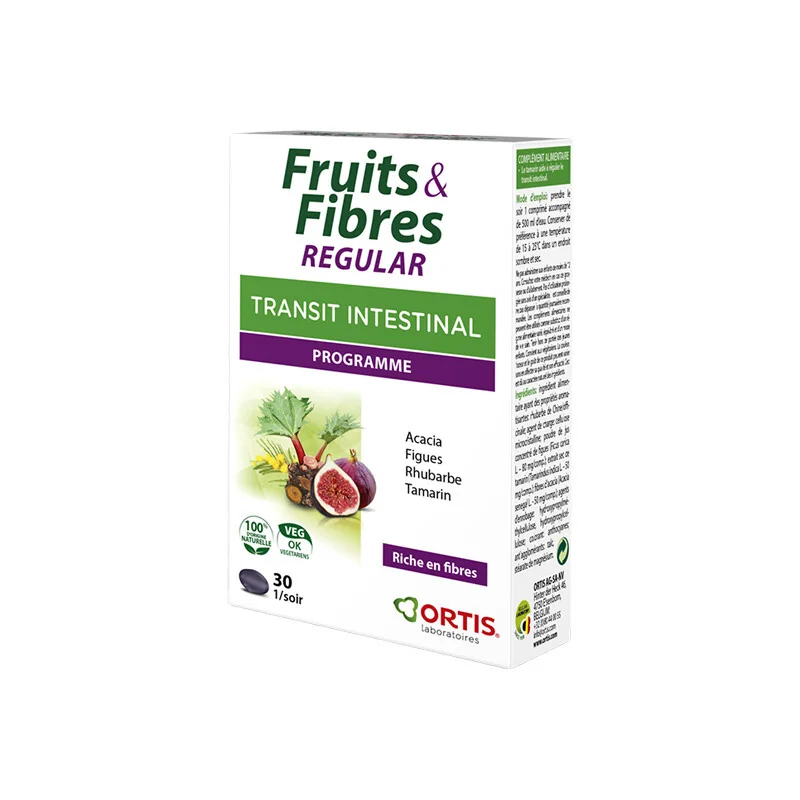 Ortis fruits & fibres regular 30 comprimés