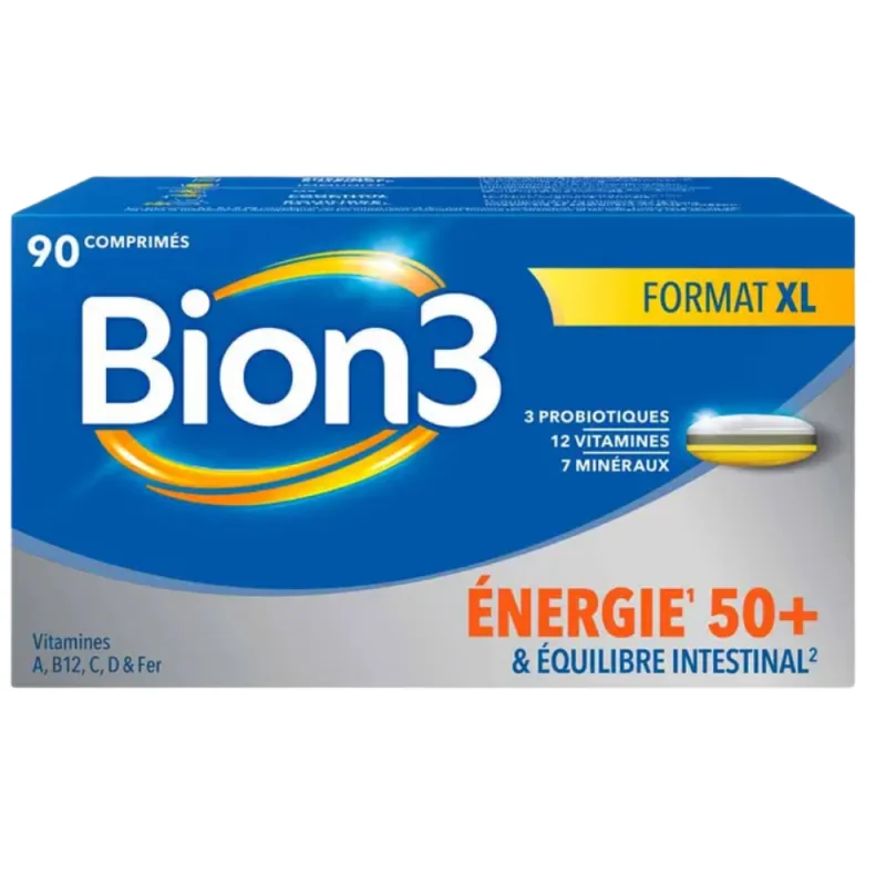 Bion 3 Vitalité Energie 50+ & Equilibre Intestinal 90 comprimés