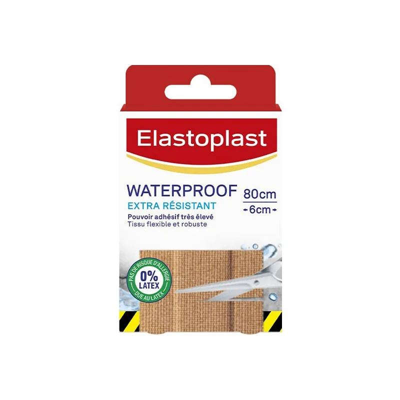 Elastoplast Waterproof extra résistant 80cm x 6cm 8 bandes à découper