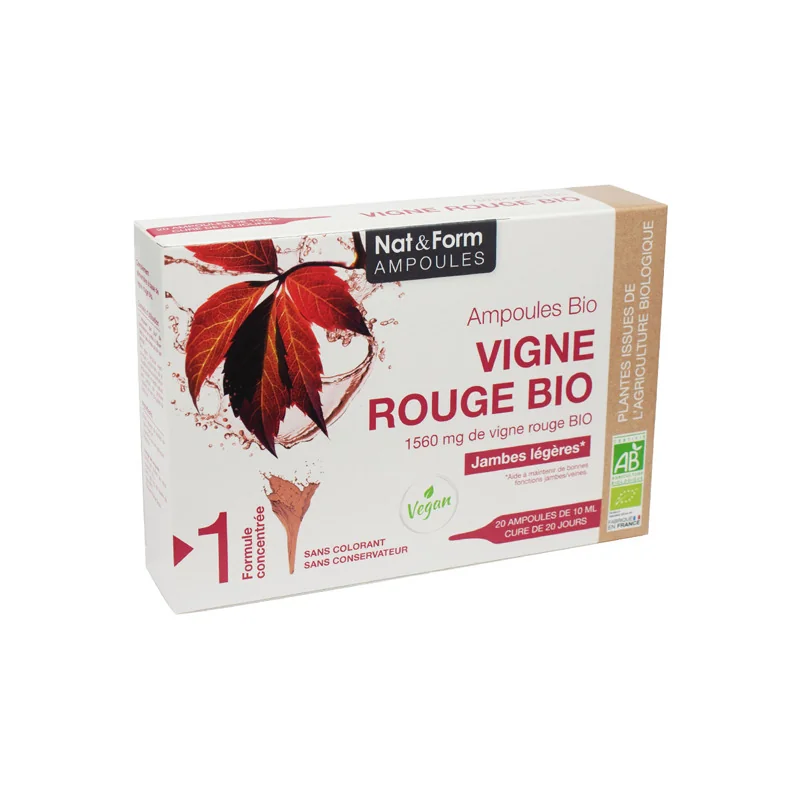 Nat&Form Vigne rouge bio 20 ampoules