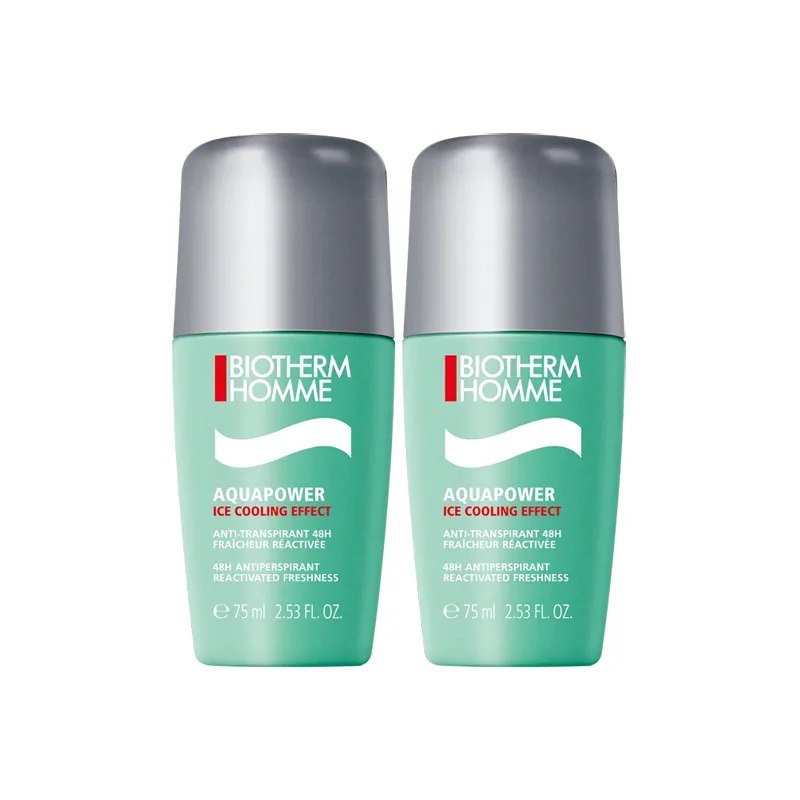 Biotherm Homme Aquapower déodorant roll-on lot de 2x75ml