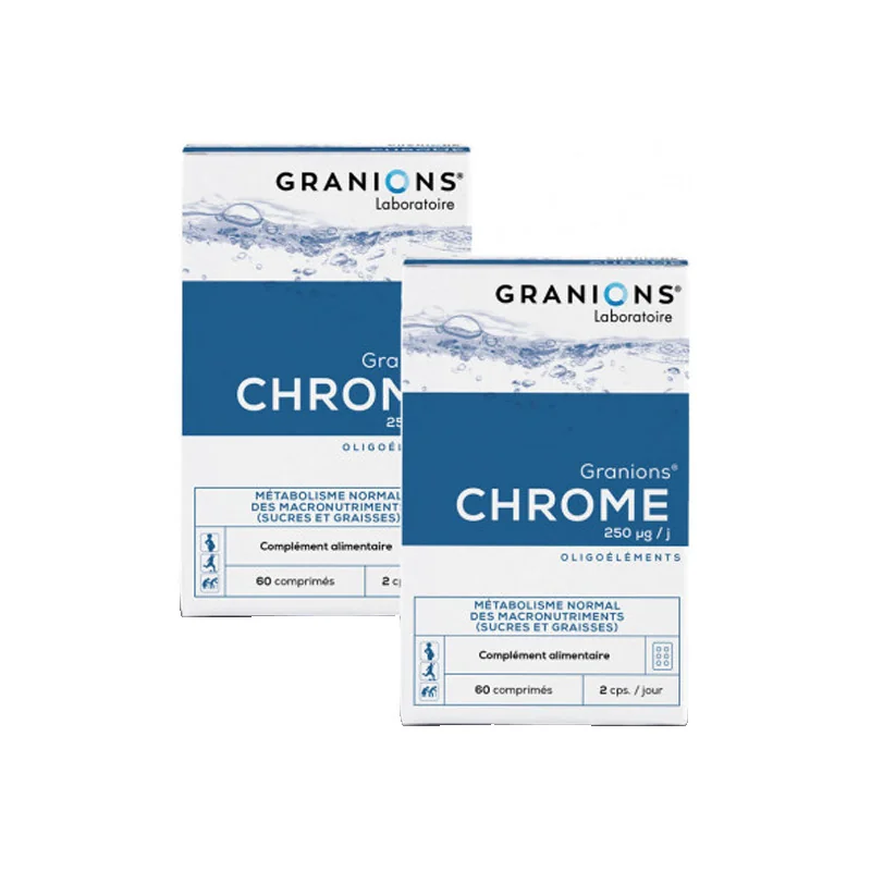 Granions Chrome 250 µg lot de 2 x 60 comprimés