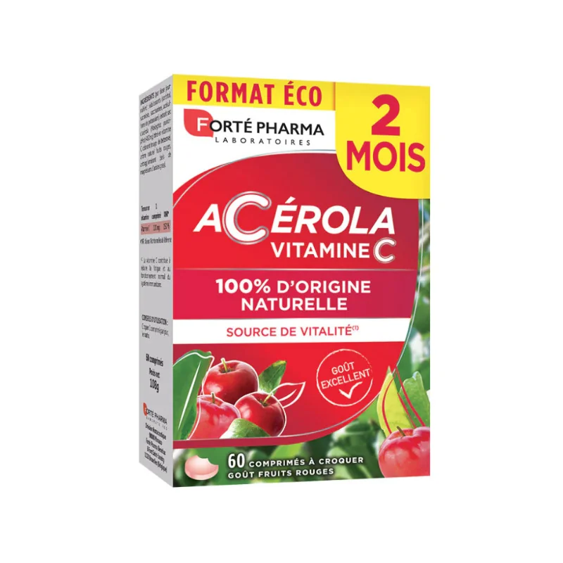 Forté Pharma Energie Acérola goût fruits rouges 60 comprimés
