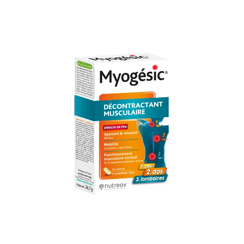 Nutreov Myogésic décontractant musculaire 30 comprimés