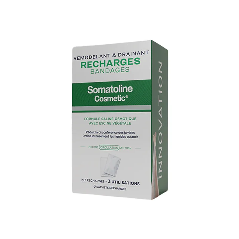 Somatoline Cosmetic kit de 3 recharges bandages remodelant & drainant