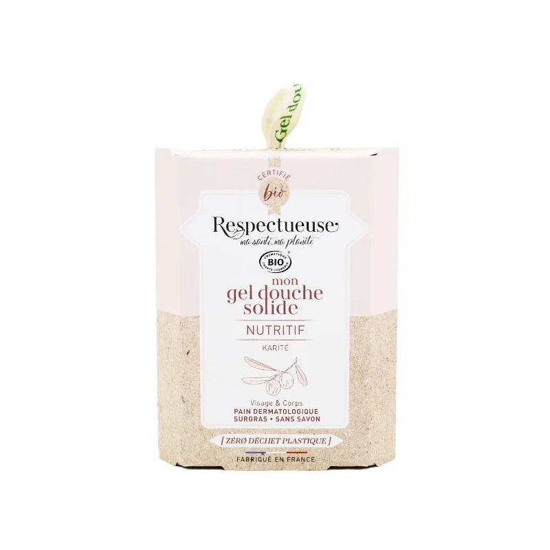 Respectueuse gel douche solide nutritif bio 75gr