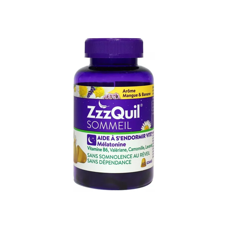 ZzzQuil Sommeil gomme mangue banane 60 pot