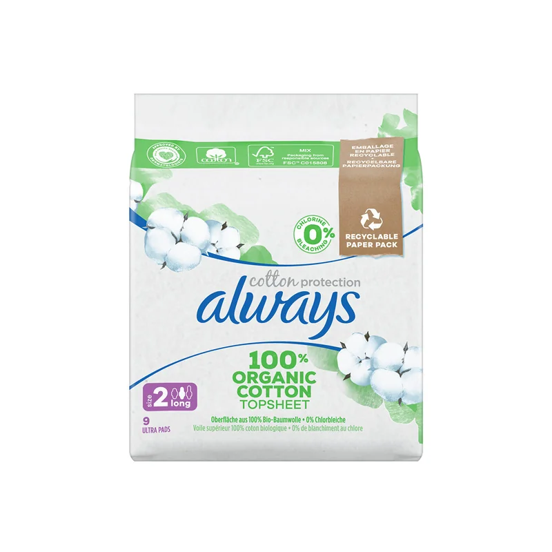 Always Cotton Protection 9 serviettes hygiéniques taille 2 long