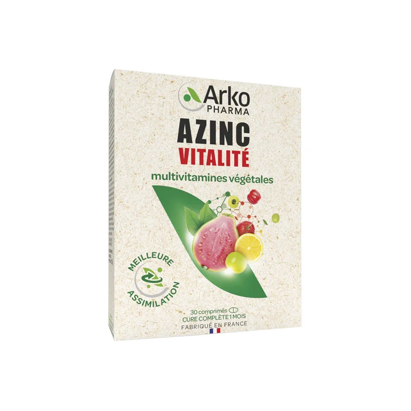 Azinc Vitalité multivitamines végétales 30 comprimés