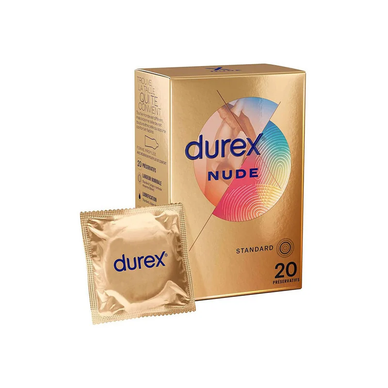 Durex Nude sensation peau contre peau Standard 20 préservatifs