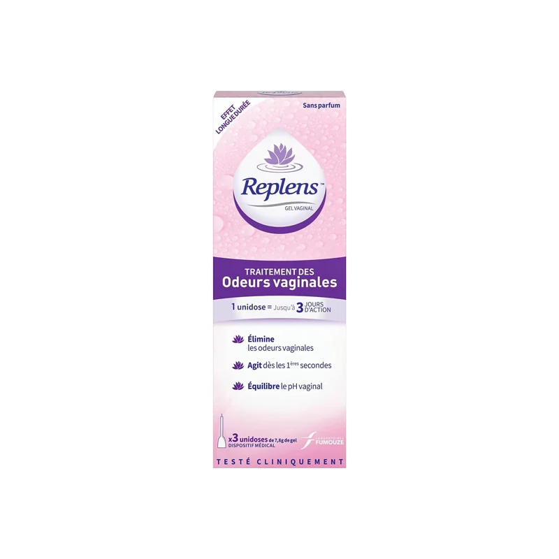 Replens gel vaginal traitement des odeurs 3 unidoses