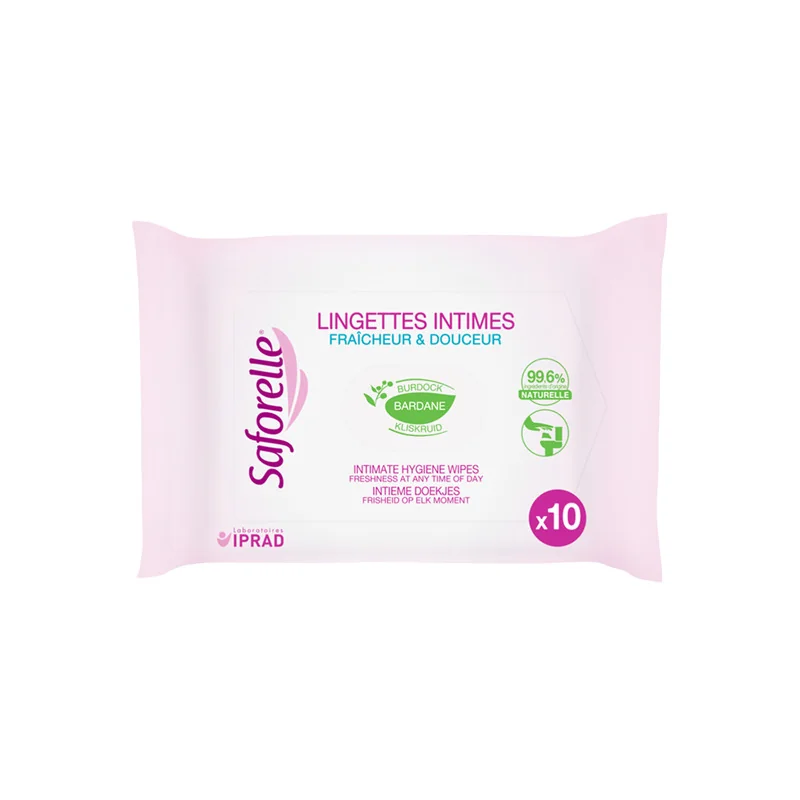 Saforelle Fraîcheur & Douceur 10 lingettes intimes