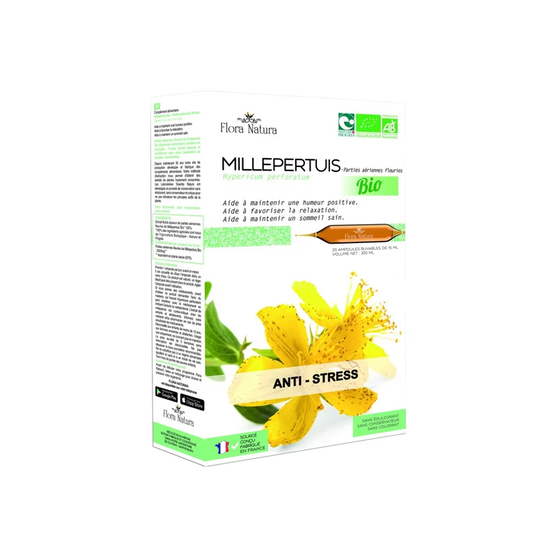Flora Natura Millepertuis anti-stress bio 20 ampoules 300ml
