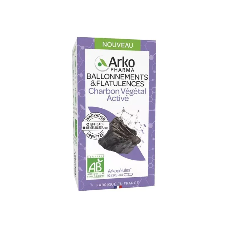 Arkopharma Arkogélules charbon végétal activé bio 40 gélules