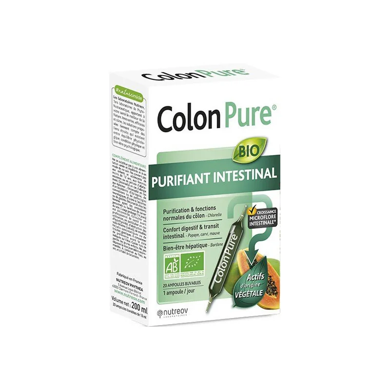 Nutreov Colon Pure purifiant intestinal 20 ampoules