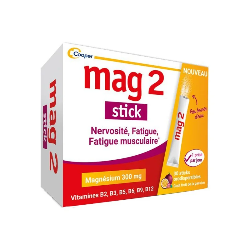 MAG 2 nervosité fatigue fatigue musculaire 30 sticks
