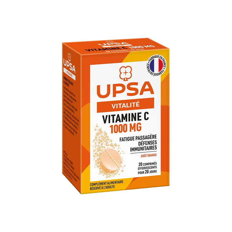 UPSA Vitalité vitamine C 1000mg 20 comprimés effervescents