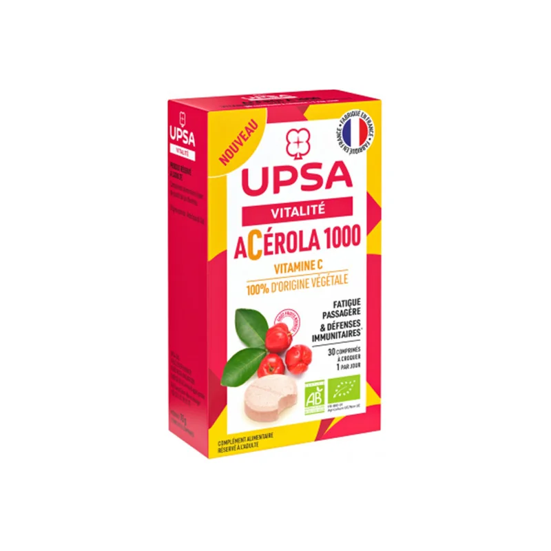 UPSA Vitalité Acérola 1000 Bio 30 comprimés à croquer