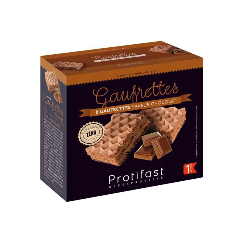 Protifast gaufrettes saveur chocolat 4 sachets fraîcheur x 2 gaufrettes