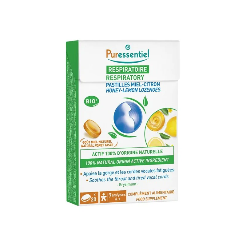 Puressentiel Respiratoire goût miel-citron 20 pastilles