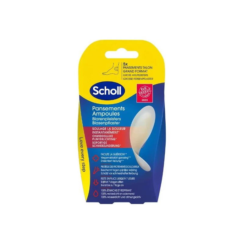 Scholl 5 pansements ampoules grand format pour talons