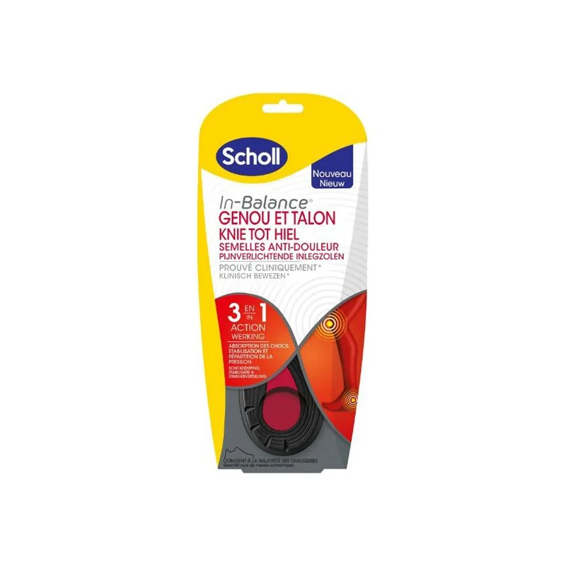 Scholl In-Balance semelles anti-douleur genou et talon T3 paire