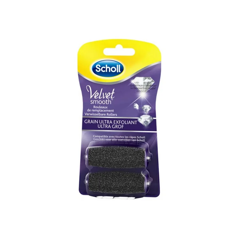 Scholl Velvet Smooth pedi cristaux de diamants 2 rouleaux de remplacement