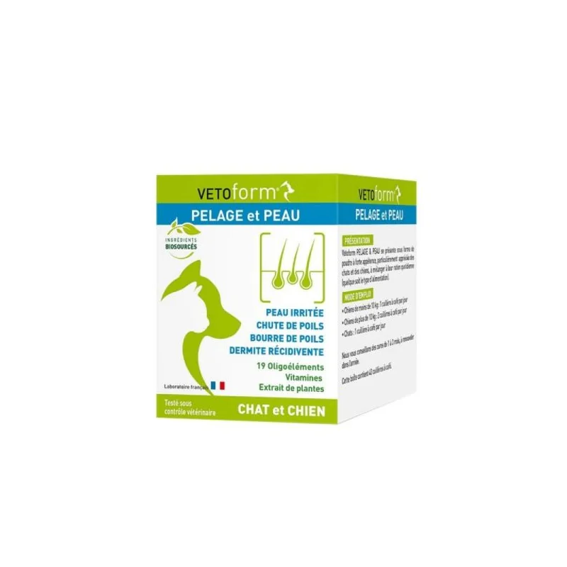 Vetoform Pelage et Peau Chat et Chien Poudre 100 gr
