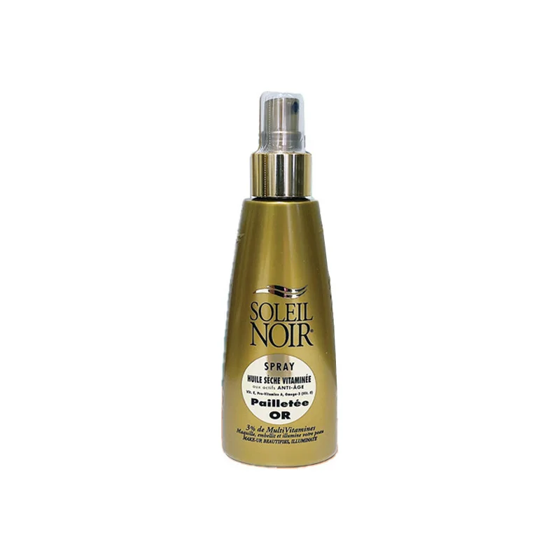 Soleil Noir Spray huile sèche vitaminée Pailletée or 150ml