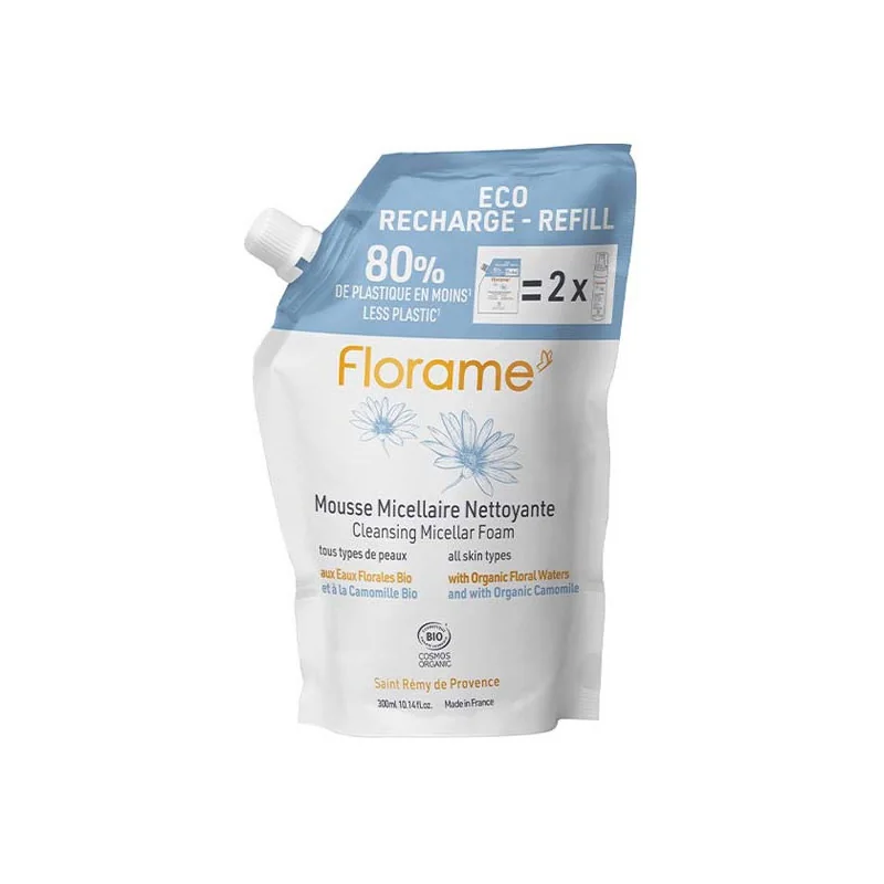 Florame écorecharge mousse micellaire nettoyante bio 300ml