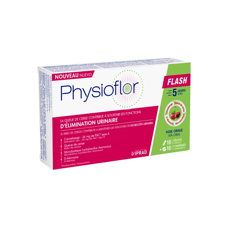 Biocodex Physioflor Flash boîte de 10 gélules + 10 comprimés