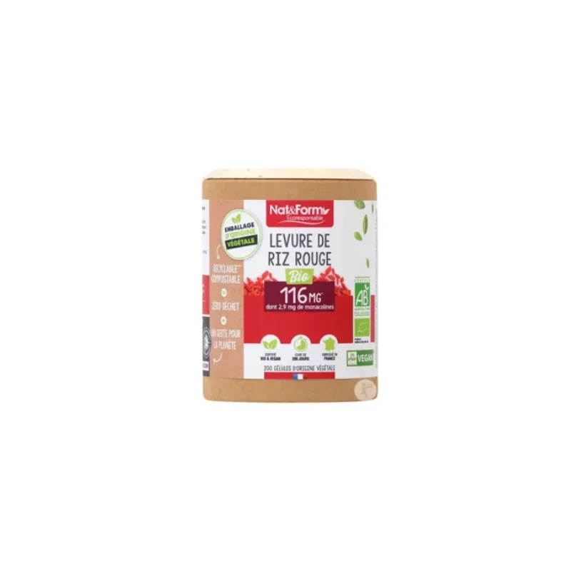 Nat&Form Levure de riz rouge  200 gélules