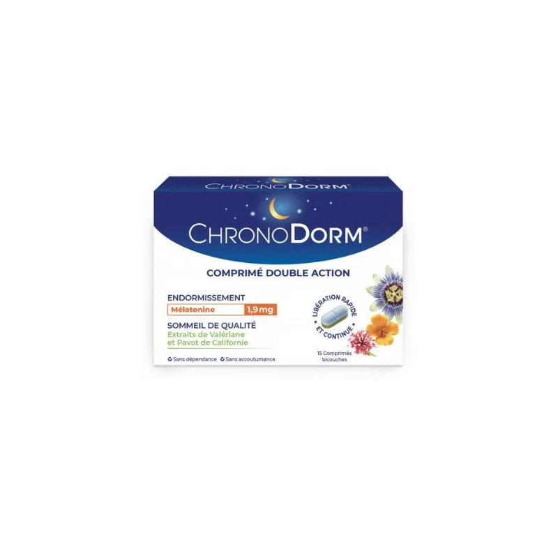 ChronoDorm Mélatonine Double Action Comprimés x 15