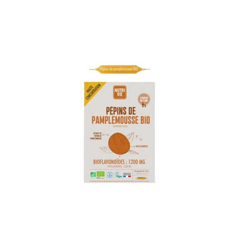 Nutrivie Ampoule Pépin de pamplemousse bio 20 ampoules