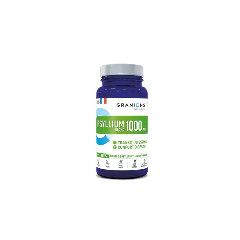 Granions Psyllium 2000mg 60 Gélules Cure de 1 Mois