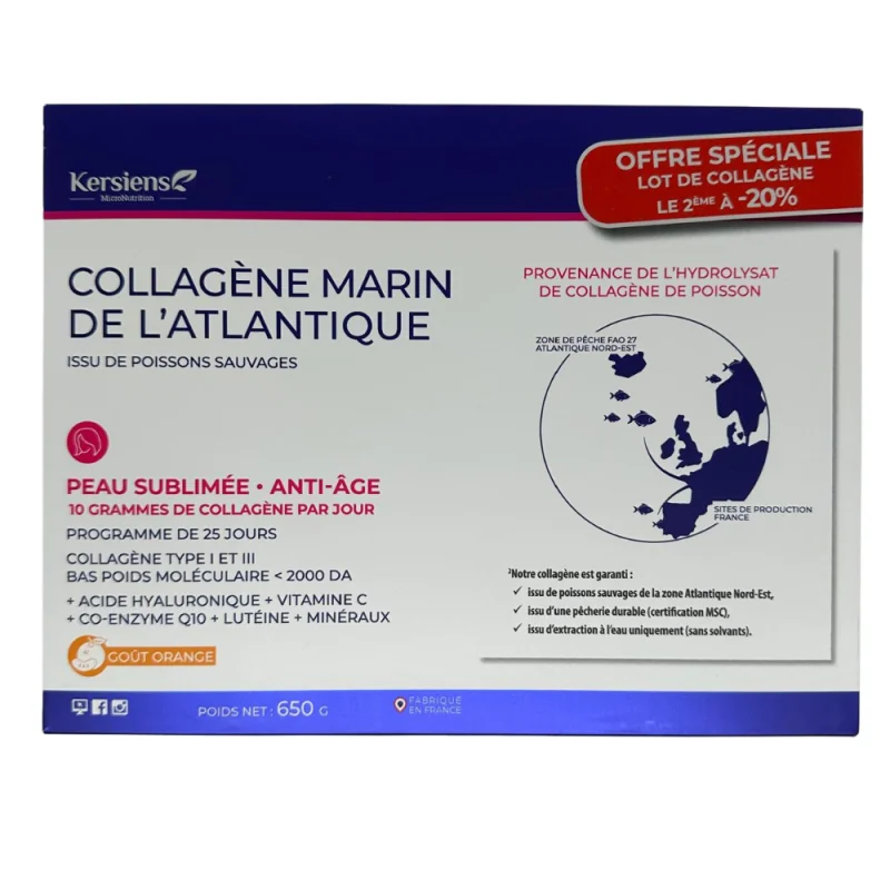 Kersiens Collagène Marin de l'atlantique Peau Sublimée 2 x 325 g