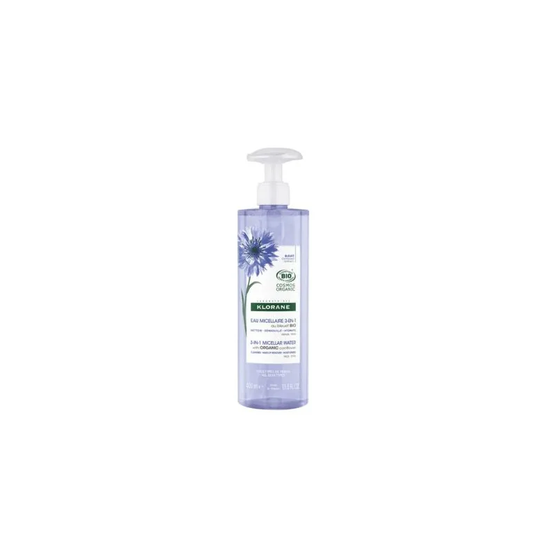 Klorane Bleuet Eau Micellaire 3-en-1 au Bleuet BIO - Visage, Yeux