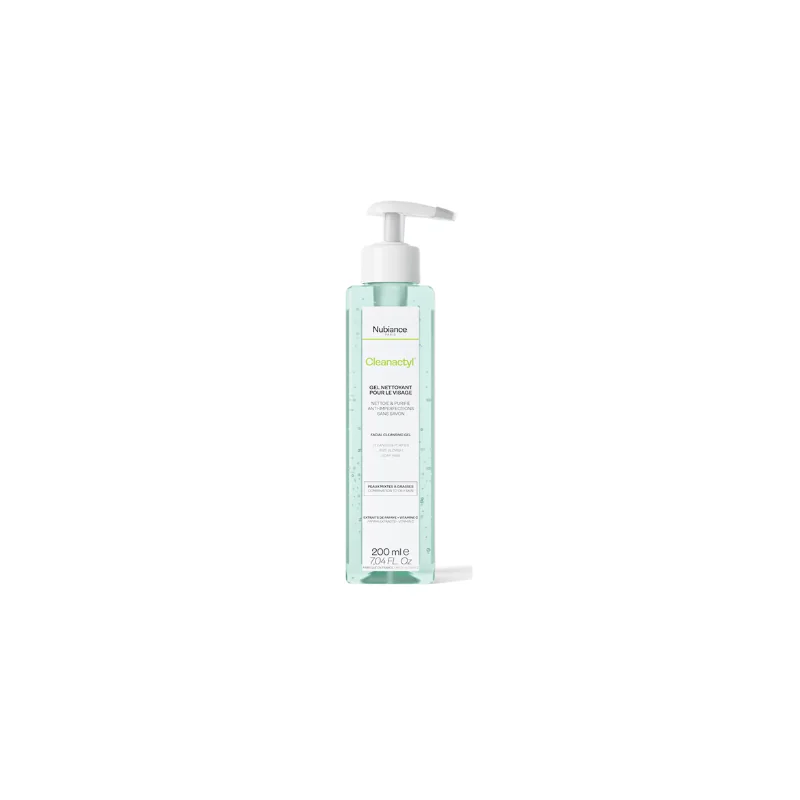 Nubiance Cleanactyl - Gel Nettoyant Visage Anti-Imperfections, 200ml