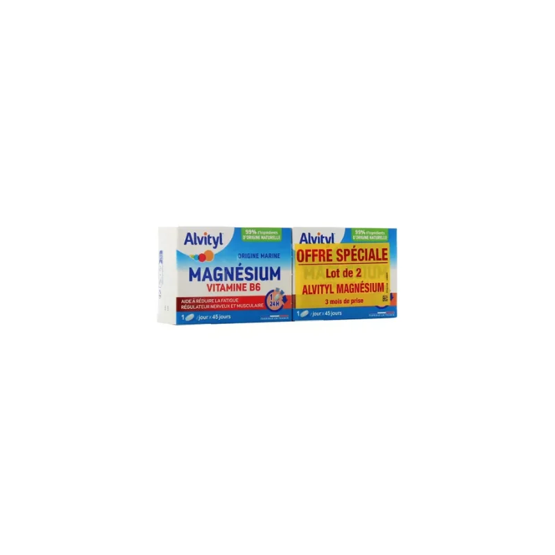 ALVITYL Magnésium Vitamine B6 2 x 45 comprimés