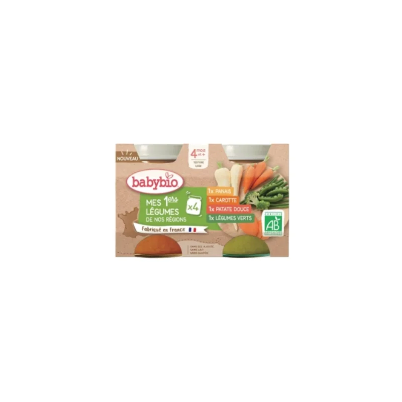 BabyBio Mes 1ers Légumes de Nos Régions BIO - 4x130g